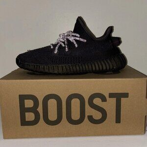 Size 7 1/2- adidas Yeezy Boost 350 V2 Low Black Non-Reflective